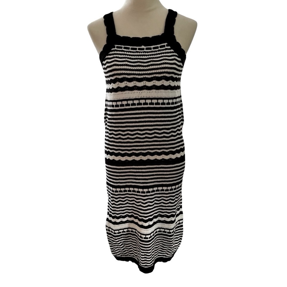 Joie Medium Black and White Striped Maxi Dress Sweater Tank